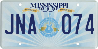 MS license plate JNA074