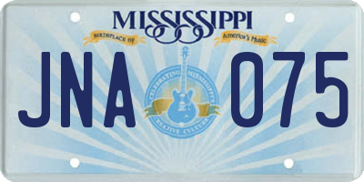 MS license plate JNA075