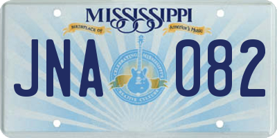 MS license plate JNA082