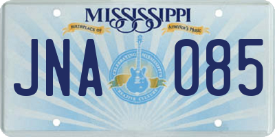 MS license plate JNA085