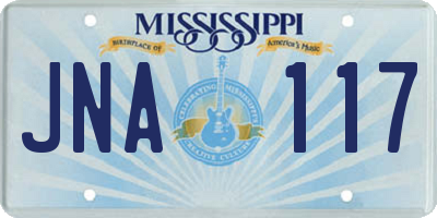 MS license plate JNA117