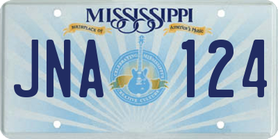 MS license plate JNA124