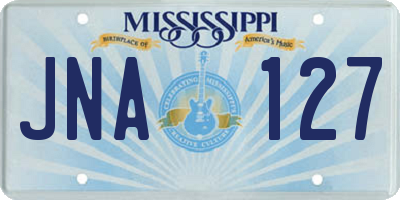 MS license plate JNA127