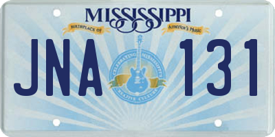 MS license plate JNA131