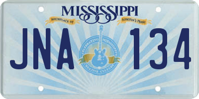 MS license plate JNA134