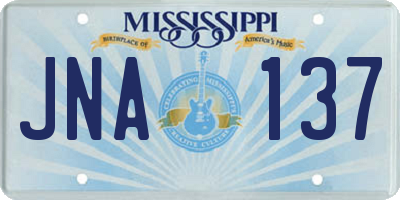 MS license plate JNA137