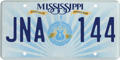 MS license plate JNA144