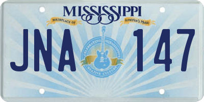 MS license plate JNA147
