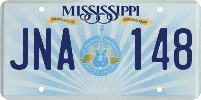 MS license plate JNA148