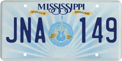 MS license plate JNA149