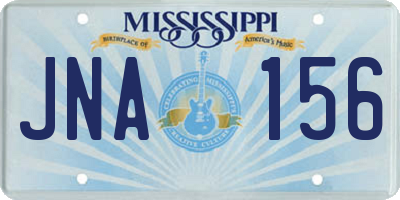 MS license plate JNA156