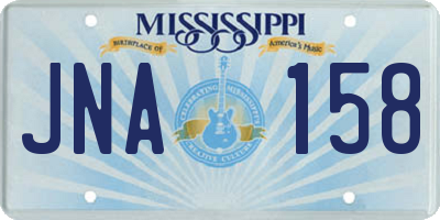MS license plate JNA158