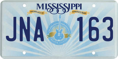 MS license plate JNA163