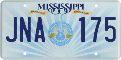 MS license plate JNA175