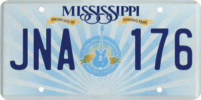 MS license plate JNA176
