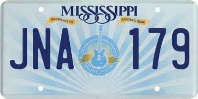 MS license plate JNA179