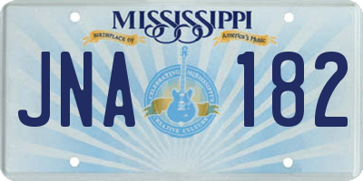 MS license plate JNA182