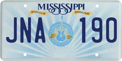MS license plate JNA190