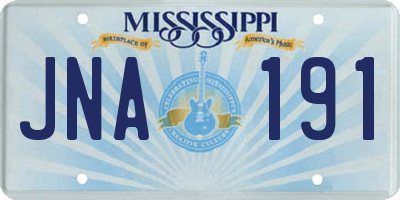 MS license plate JNA191