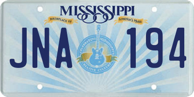 MS license plate JNA194