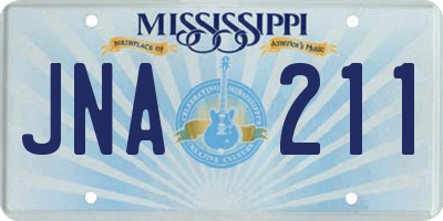 MS license plate JNA211