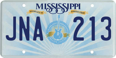 MS license plate JNA213