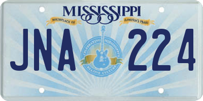MS license plate JNA224