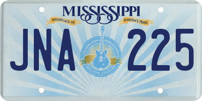 MS license plate JNA225