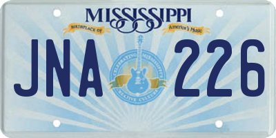 MS license plate JNA226