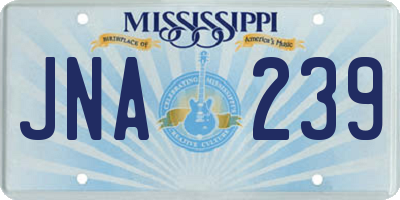 MS license plate JNA239
