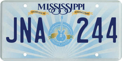 MS license plate JNA244