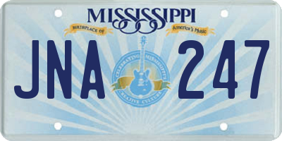 MS license plate JNA247