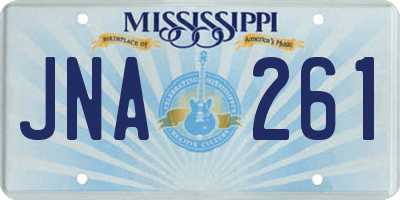 MS license plate JNA261