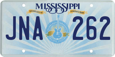 MS license plate JNA262