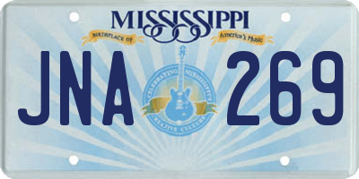 MS license plate JNA269