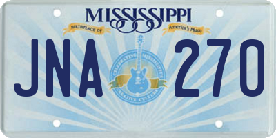 MS license plate JNA270