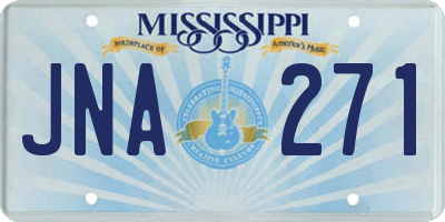 MS license plate JNA271