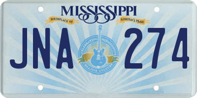 MS license plate JNA274