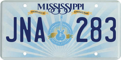 MS license plate JNA283