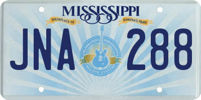 MS license plate JNA288