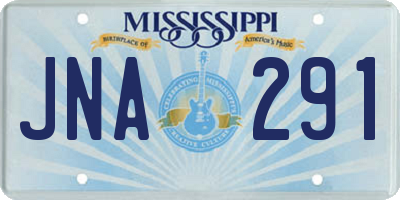 MS license plate JNA291