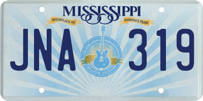 MS license plate JNA319