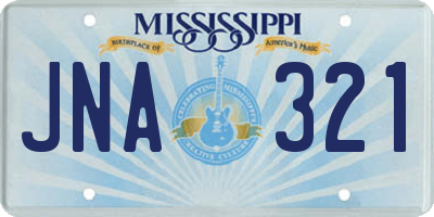 MS license plate JNA321