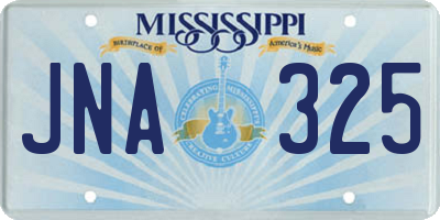 MS license plate JNA325