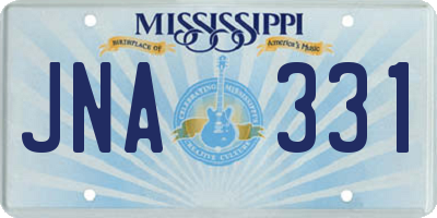 MS license plate JNA331