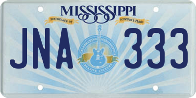 MS license plate JNA333