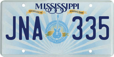 MS license plate JNA335
