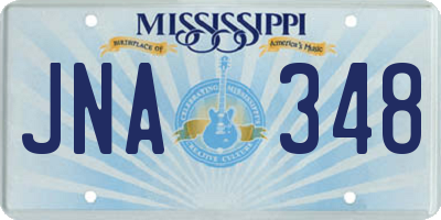 MS license plate JNA348