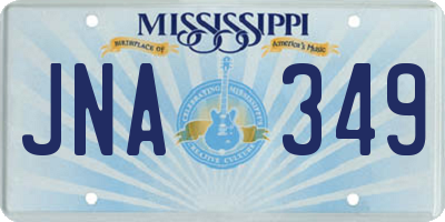 MS license plate JNA349