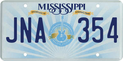 MS license plate JNA354